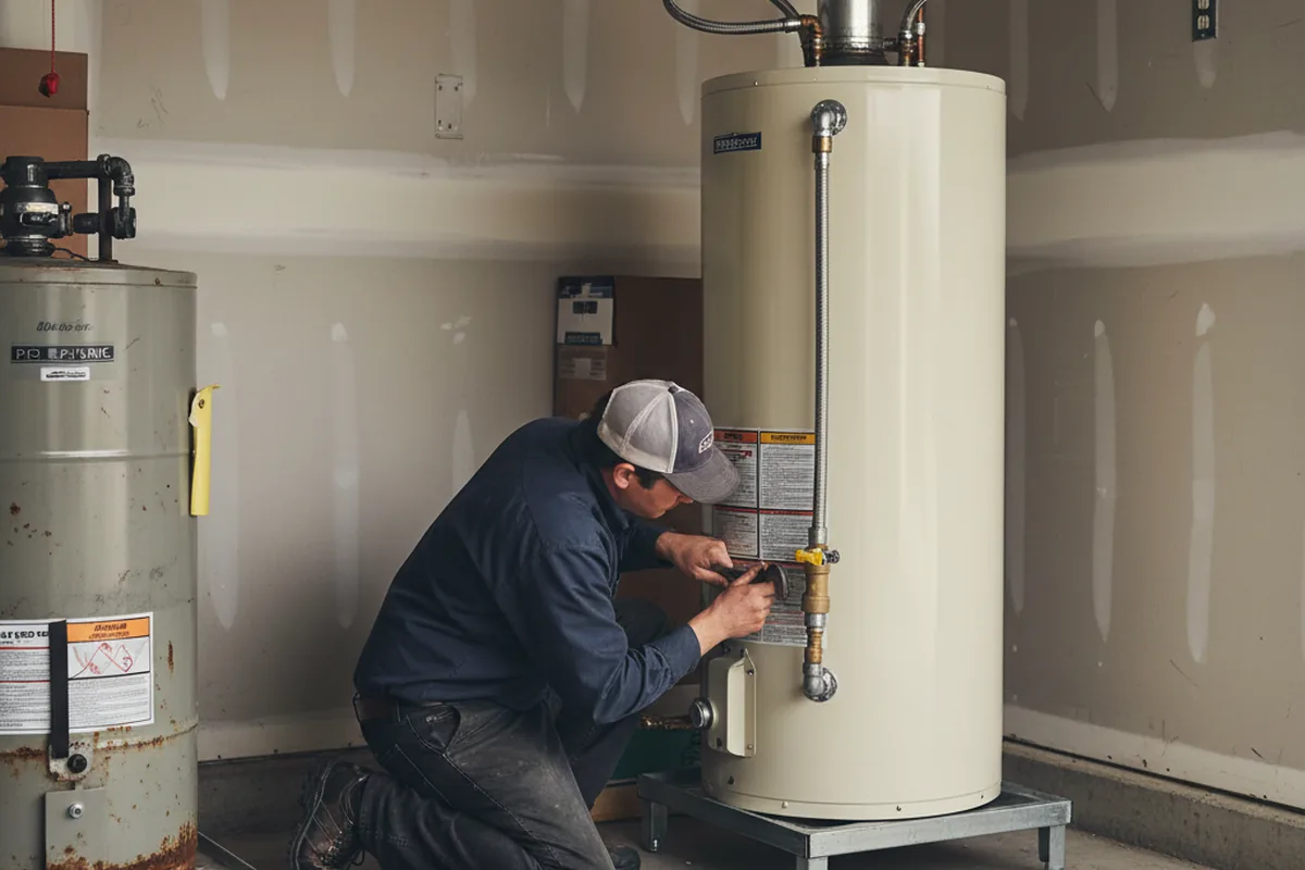 Water heater and shutoff valve replacement in Morganza